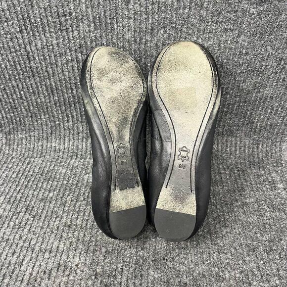 Tory Burch‎ Caroline Ballet Flats Black Leather Gold Women’s Size 8 M - Picture 4 of 7